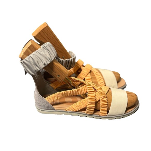 Sorel Ella II Ankle-Strap Leather Sandal Women’s Size 9 Orange Gray - Picture 8 of 14